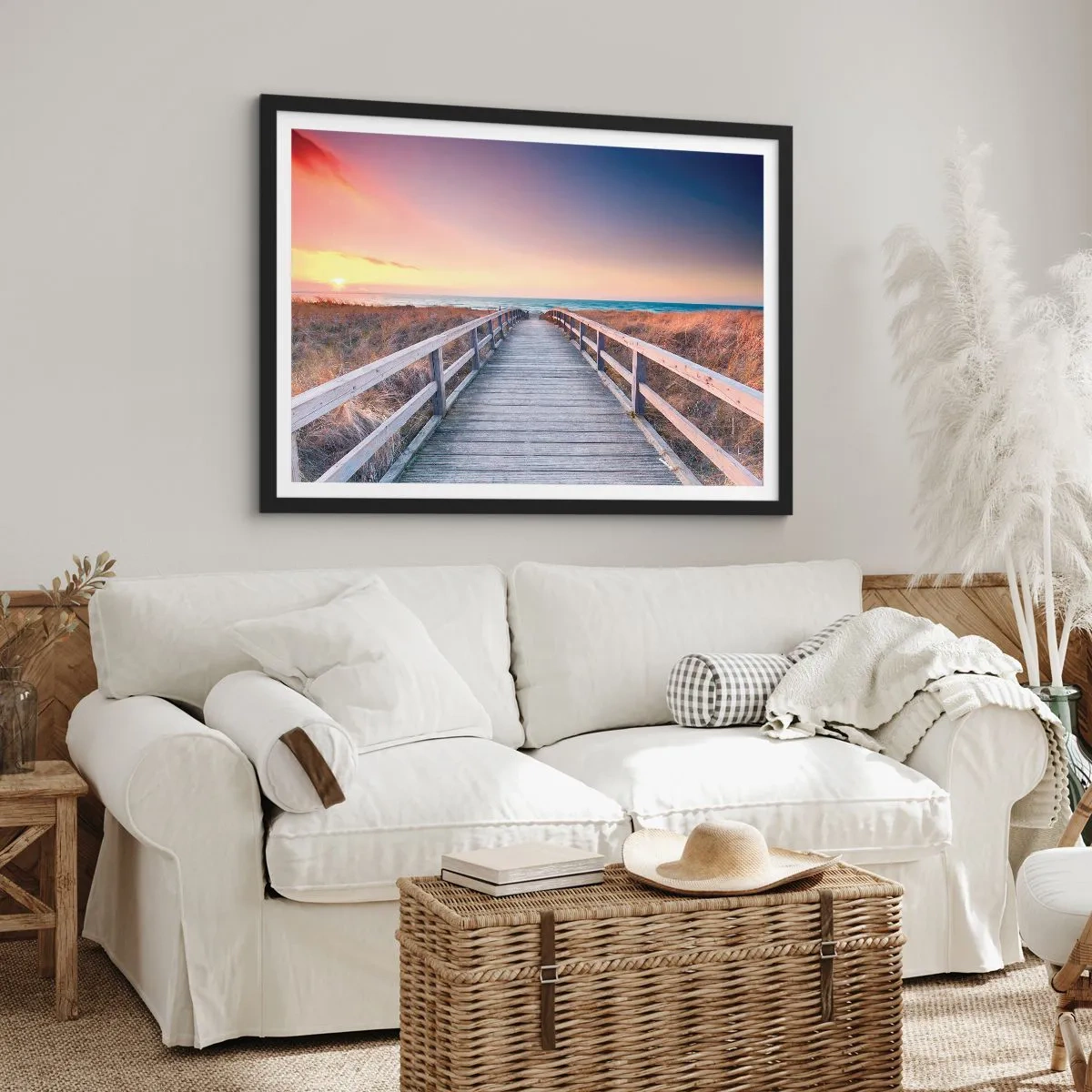 Poster in cornice nera - Aurora serale baltica - 50x40 cm