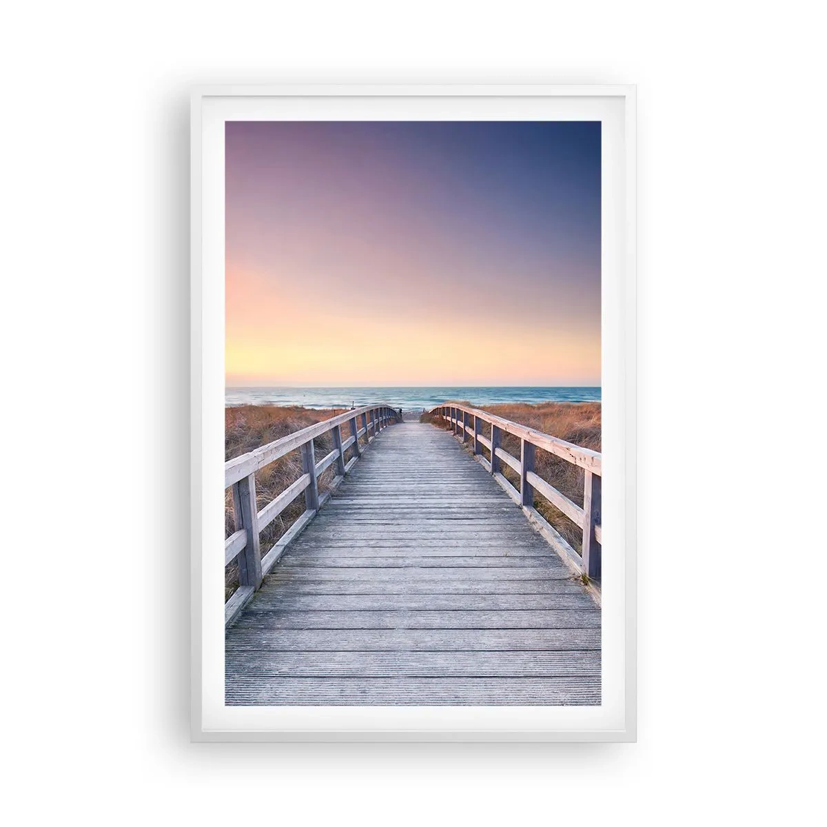 Poster in cornice bianca - Aurora serale baltica - 61x91 cm