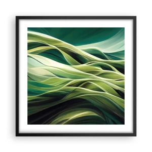 Poster in cornice nera - Gioco astratto in verde - 50x50 cm