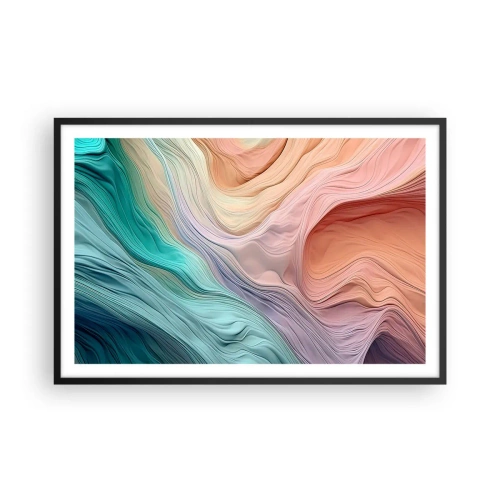Poster in cornice nera - Onda arcobaleno - 91x61 cm