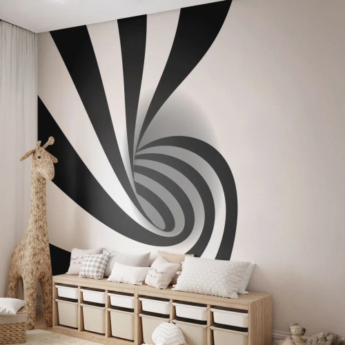 Fotomurali Premium Canvas - Eppur si muove - Astrazione, Grafica, Bianco e nero - 350x256 cm