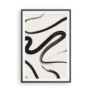 Poster in cornice nera - Capriccio bianco e nero - 61x91 cm