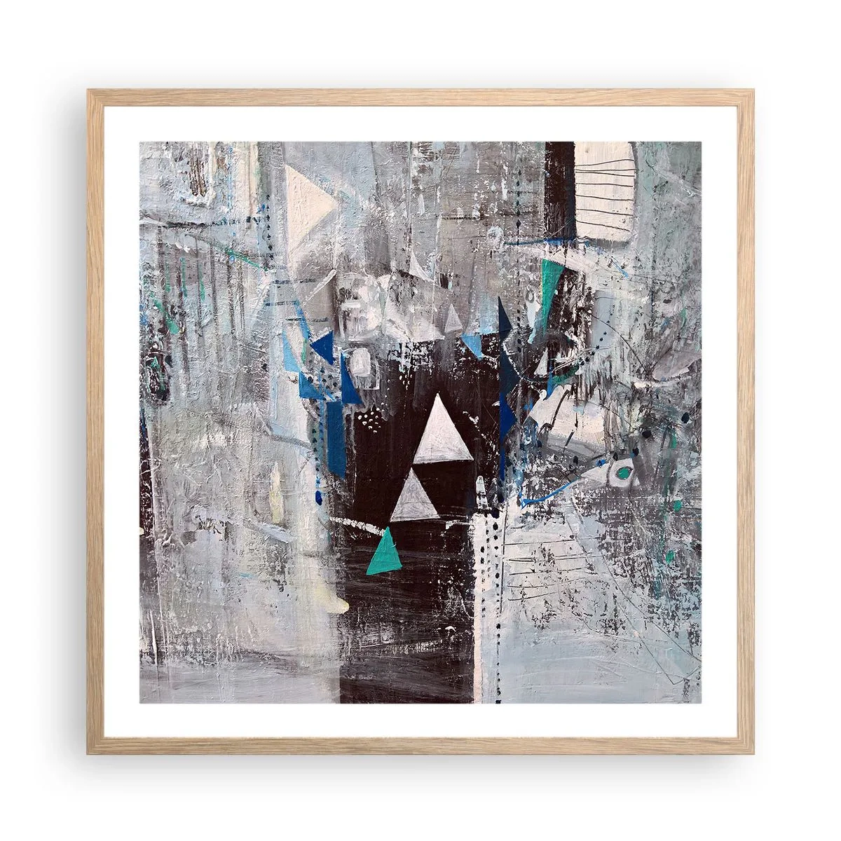 Poster in cornice rovere chiaro - L'ordine superiore dei triangoli - 60x60 cm