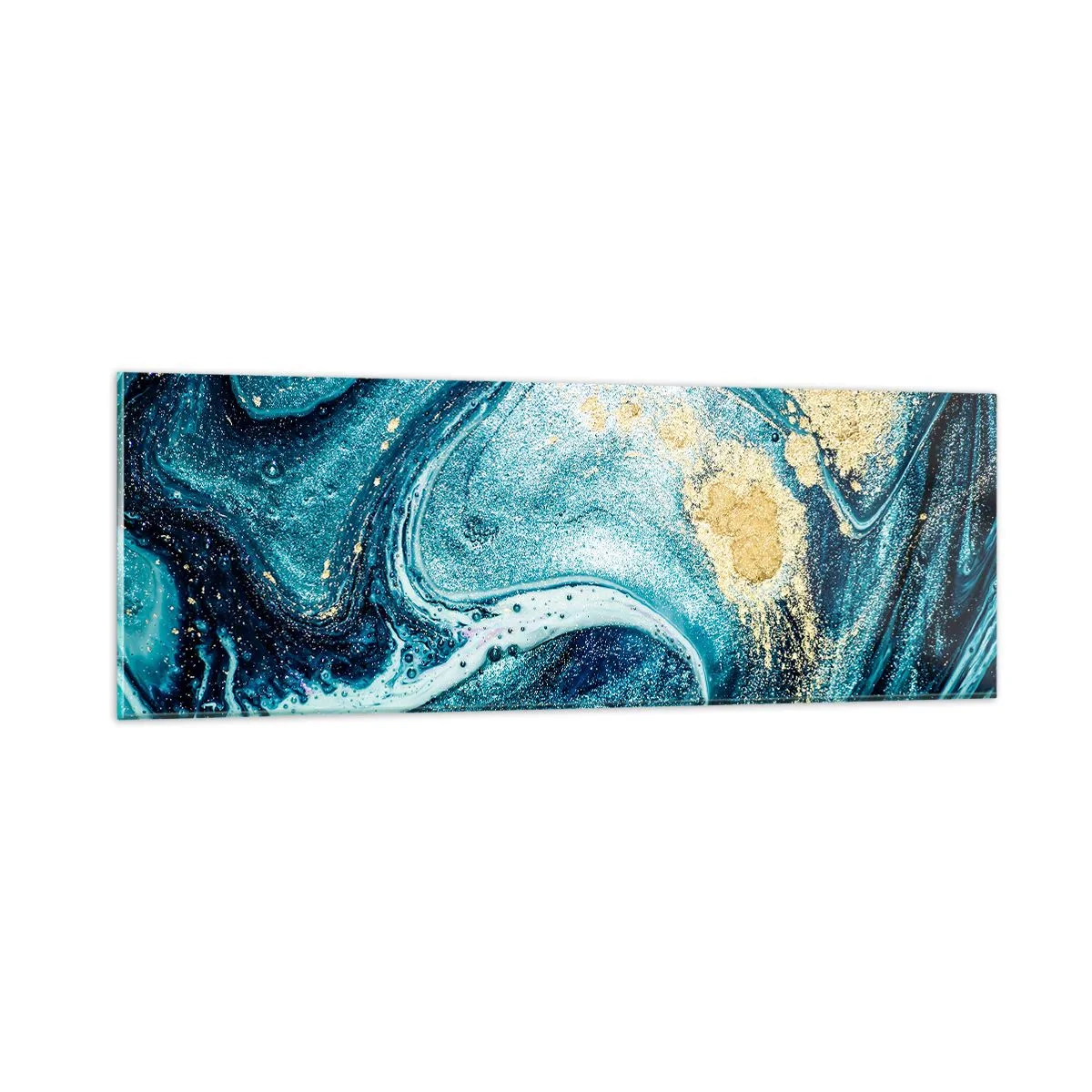 Quadro su vetro - Vortice blu - 90x30 cm