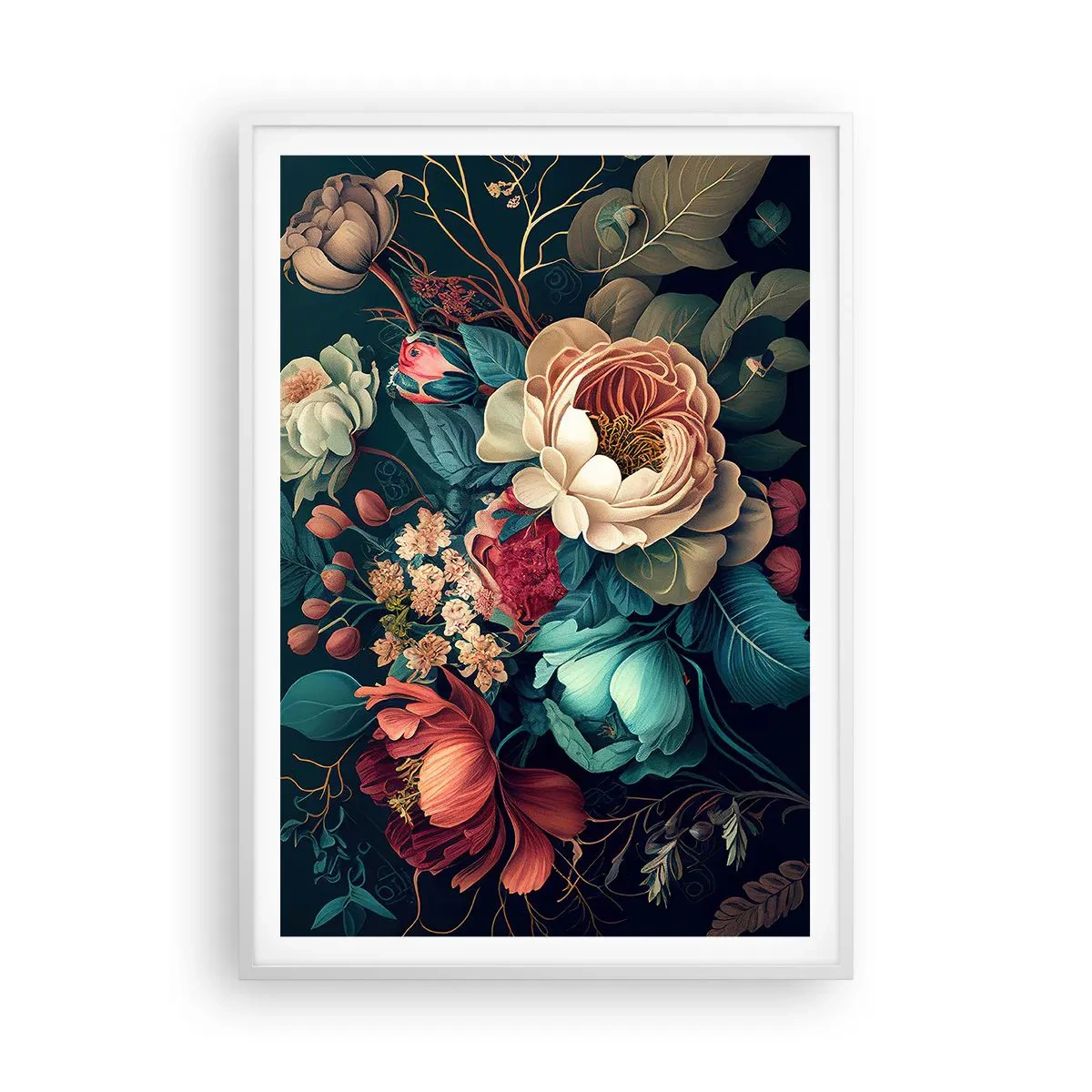 Poster in cornice bianca - Il fascino del 19esimo secolo - 70x100 cm