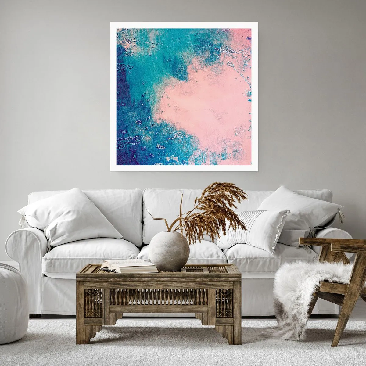 Poster - Abbracci nel blu - 40x40 cm