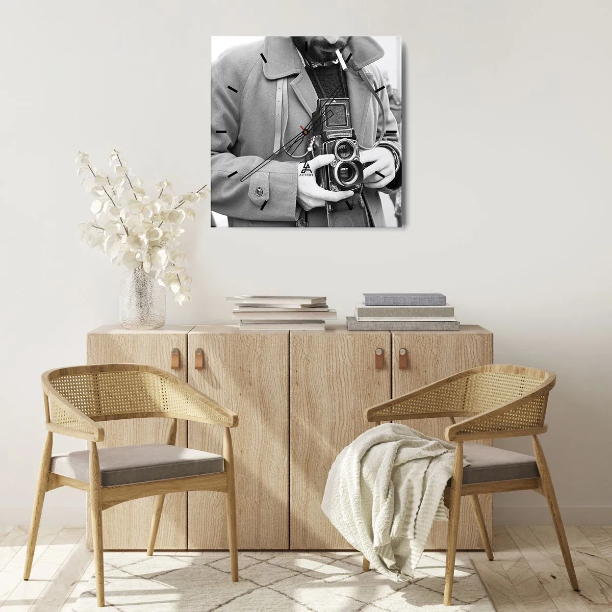 Orologio da parete - Orologio in Vetro - In stile retro - 40x40 cm