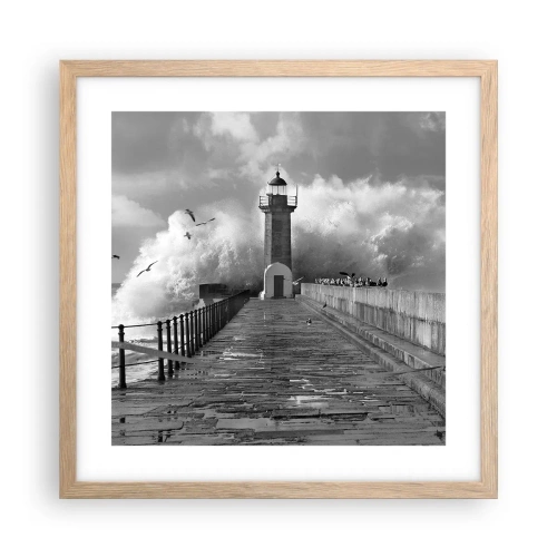 Poster in cornice rovere chiaro - Senza paura - 40x40 cm