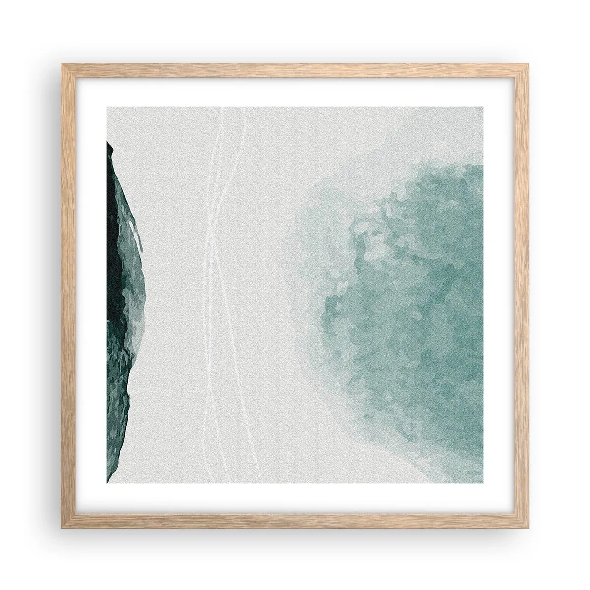 Poster in cornice rovere chiaro - Incontro con la nebbia - 50x50 cm