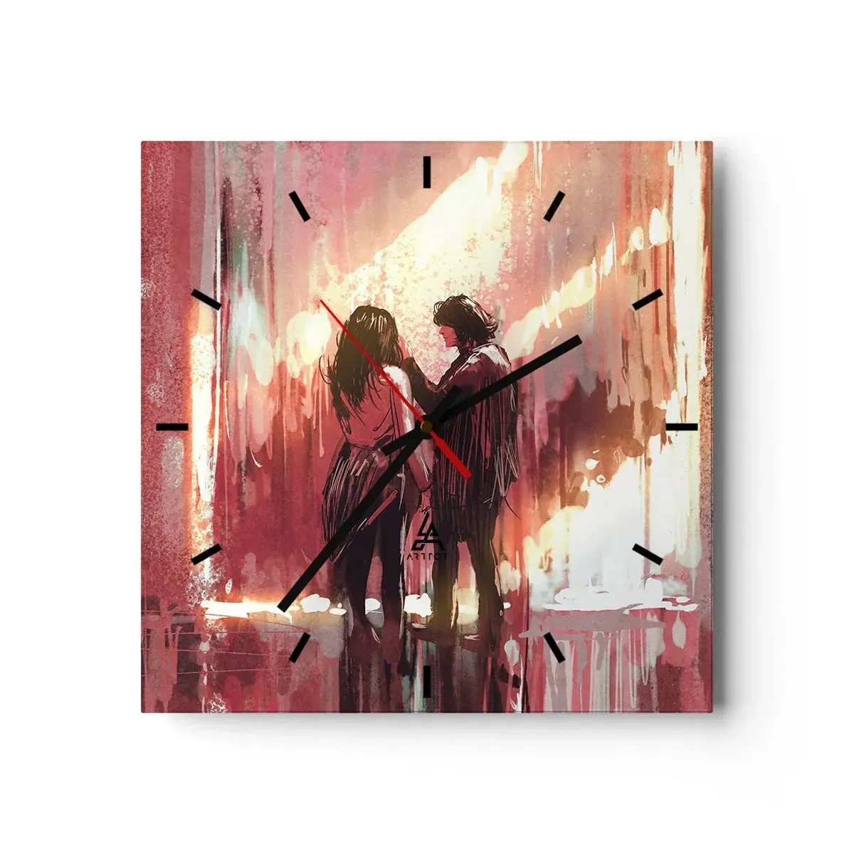 Orologio da parete - Orologio in Vetro - L'eterno spettacolo dell'amore - 40x40 cm