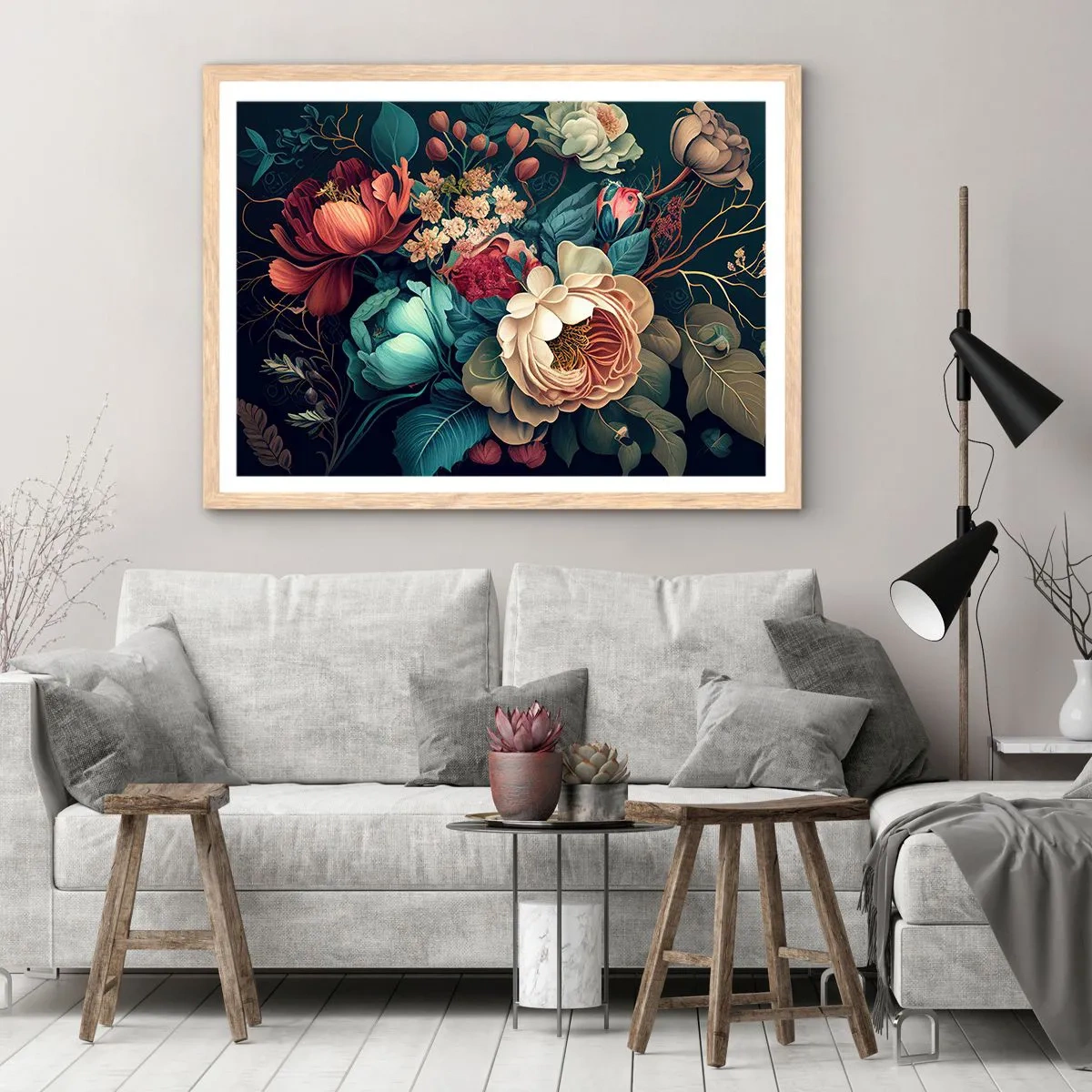 Poster in cornice rovere chiaro - Il fascino del 19esimo secolo - 70x50 cm