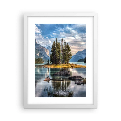 Poster in cornice bianca - Sulle acque grandi e limpide... - 30x40 cm