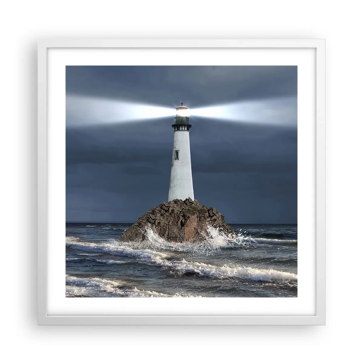 Poster in cornice bianca - Qui...qui... qui! - 50x50 cm