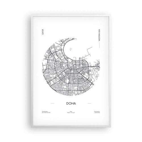 Poster in cornice bianca - Anatomia di Doha - 70x100 cm