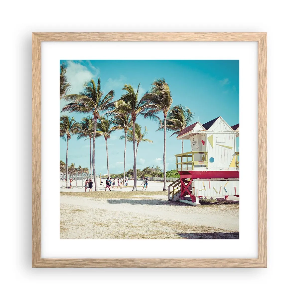 Poster in cornice rovere chiaro - Ti aspetta una bella giornata - 40x40 cm