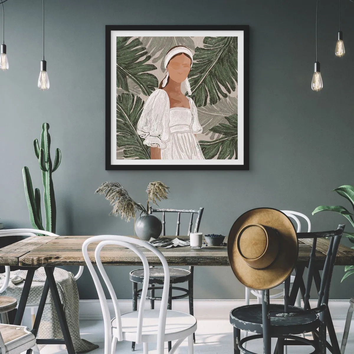 Poster in cornice nera - Ritratto esotico - 40x40 cm