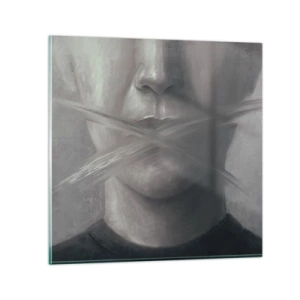 Quadro su vetro - Neanche una parola - 60x60 cm