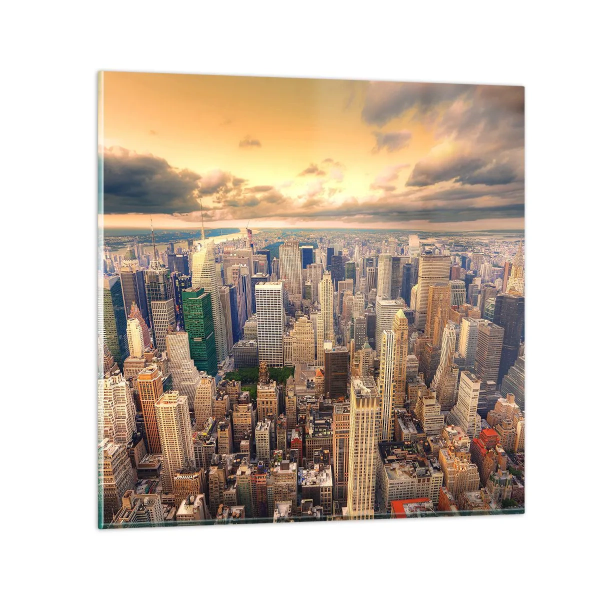 Quadro su vetro - Metropolis dorata - 30x30 cm