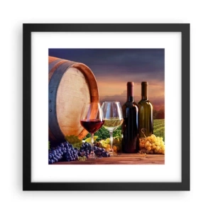 Poster in cornice nera - Qui la vita ha gusto - 30x30 cm