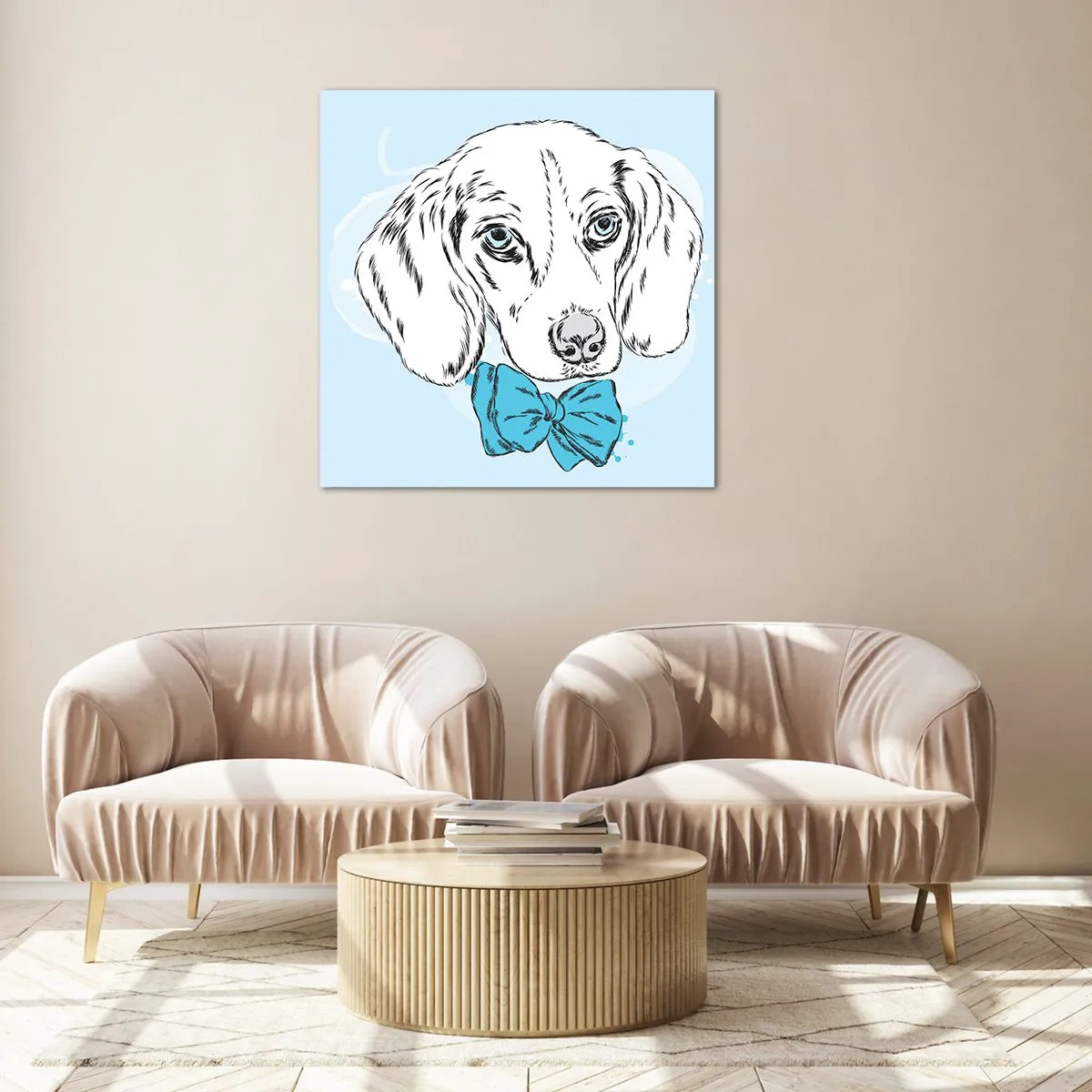 Quadro su vetro - Eleganza canina - 50x50 cm