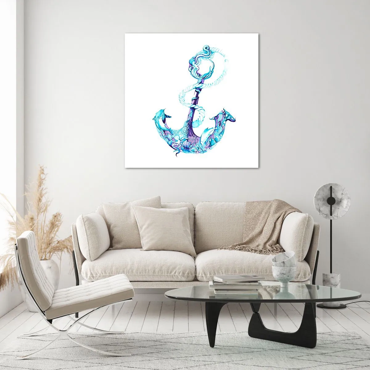 Quadro su vetro - La confidente dei segreti del mare - 50x50 cm