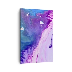 Quadro su tela - Stampe su Tela - Astrazione nei colori viola e turchese ispirata ai contrasti - 80x120cm - Yin e yang - Decorazione murale moderna per soggiorno e camera da letto ARTTOR