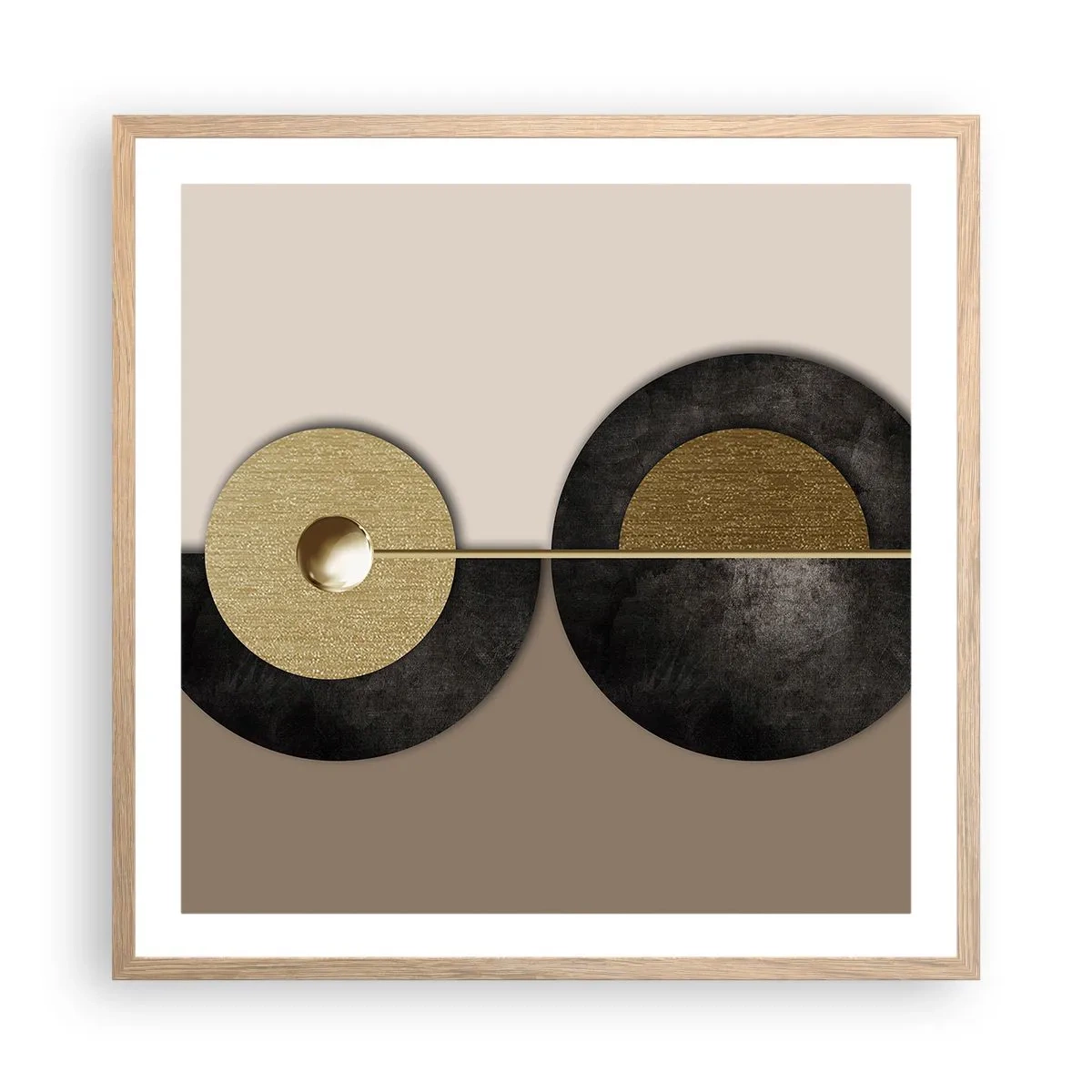 Poster in cornice rovere chiaro - Variazioni attorno al cerchio - 60x60 cm