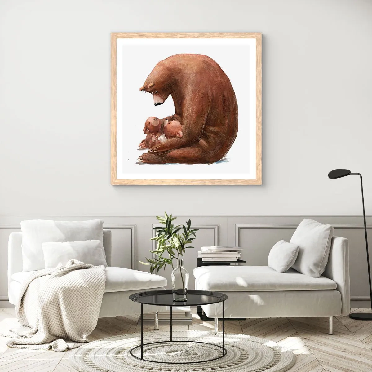 Poster in cornice rovere chiaro - Sogni d'oro, bambini - 40x40 cm