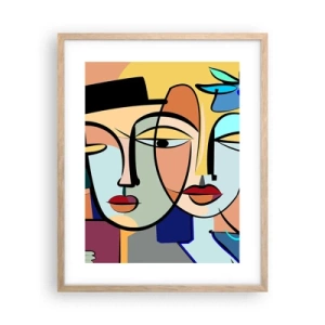 Poster in cornice rovere chiaro - Appuntamento in stile Picasso - 40x50 cm