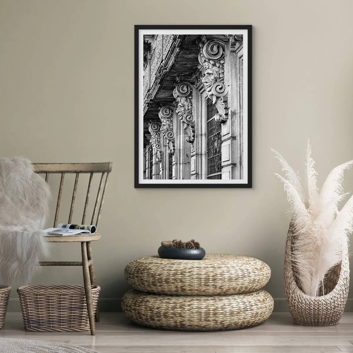 Poster in cornice nera - La meravigliosa Barcellona - 50x70cm - Stupefacente Barcellona - Decorazione murale moderna per soggiorno e camera da letto ARTTOR