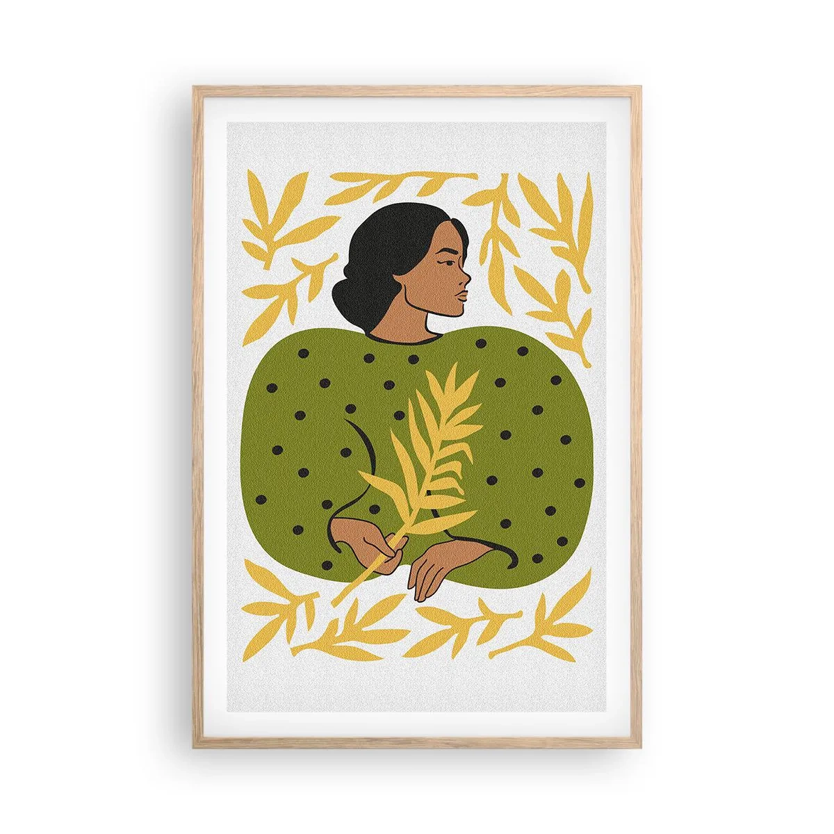 Poster in cornice rovere chiaro - Ragazza hawaiana - 61x91 cm