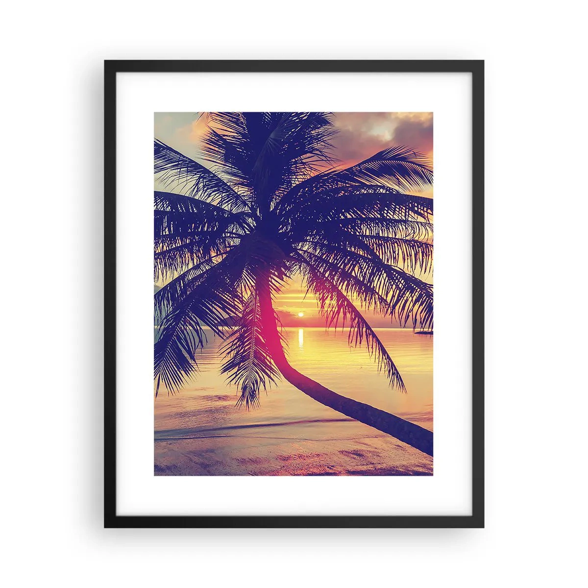 Poster in cornice nera - Sera sotto le palme - 40x50 cm