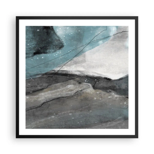 Poster in cornice nera - Astrazione: rocce e ghiaccio - 60x60 cm