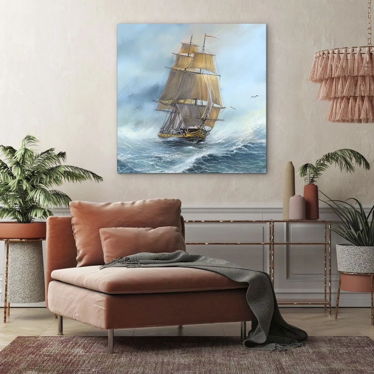 Quadro su tela - Stampe su Tela - Frangendo i flutti - 60x60 cm