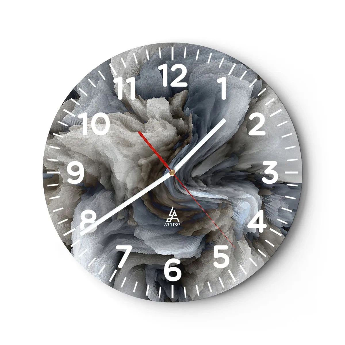 Orologio da parete - Orologio in Vetro - Pietra in fiore - 30x30 cm