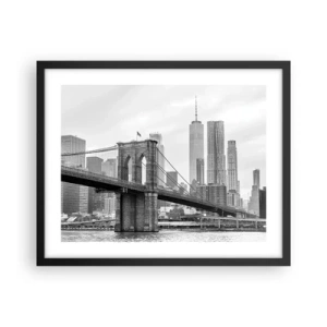 Poster in cornice nera - Atmosfera di New York - 50x40 cm