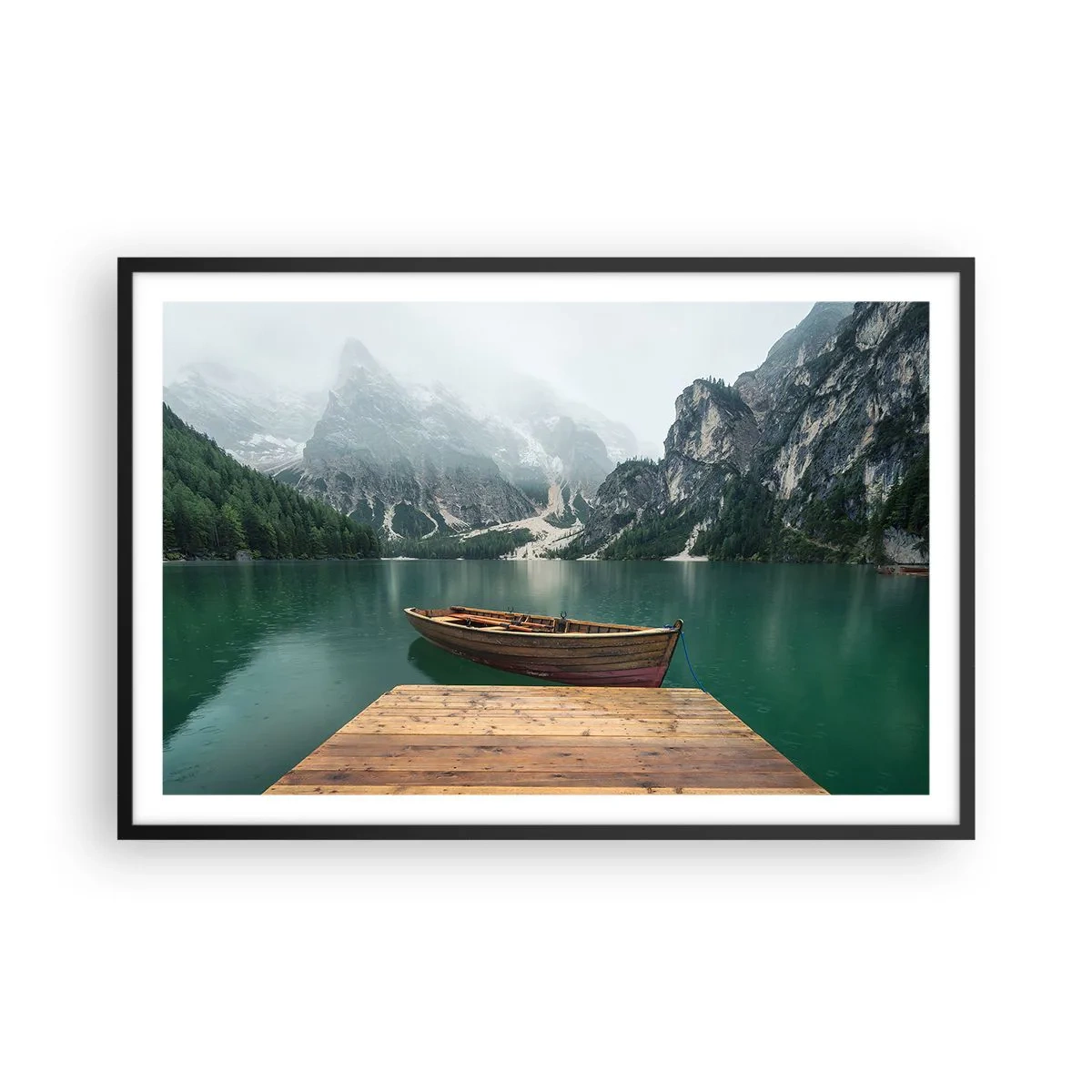 Poster in cornice nera - E attorno le fiere rocce - 91x61 cm