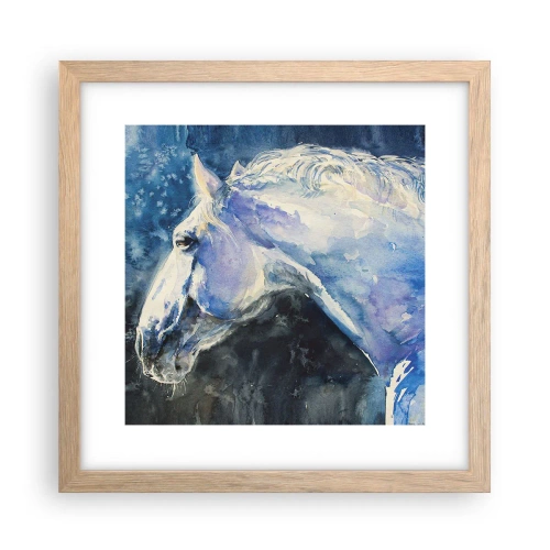 Poster in cornice rovere chiaro - Ritratto in luce blu - 30x30 cm