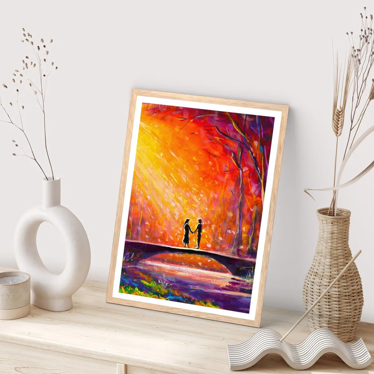 Poster in cornice rovere chiaro - Anche il cielo li ama - 40x50 cm