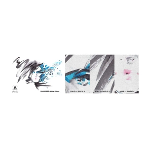 Campione di Fotomurale Premium Canvas - Ritratto di sensualità in grigio e azzurro - Donna, Volto di donna, Astrazione - 100x30 cm