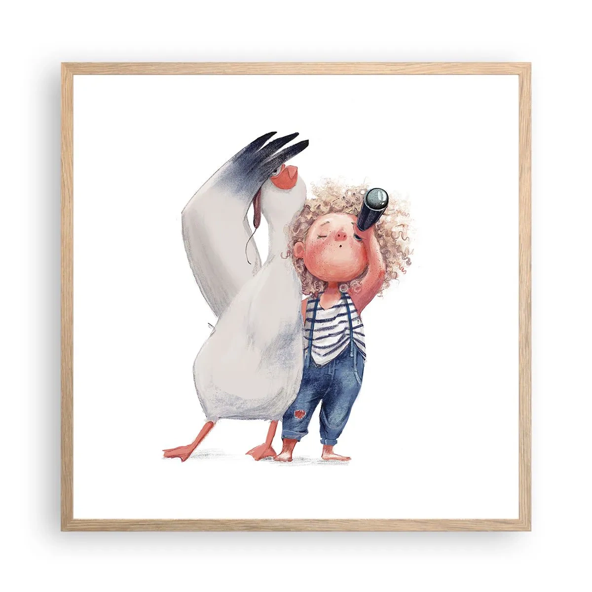 Poster in cornice rovere chiaro - Il progetto di un grande viaggio - 60x60 cm