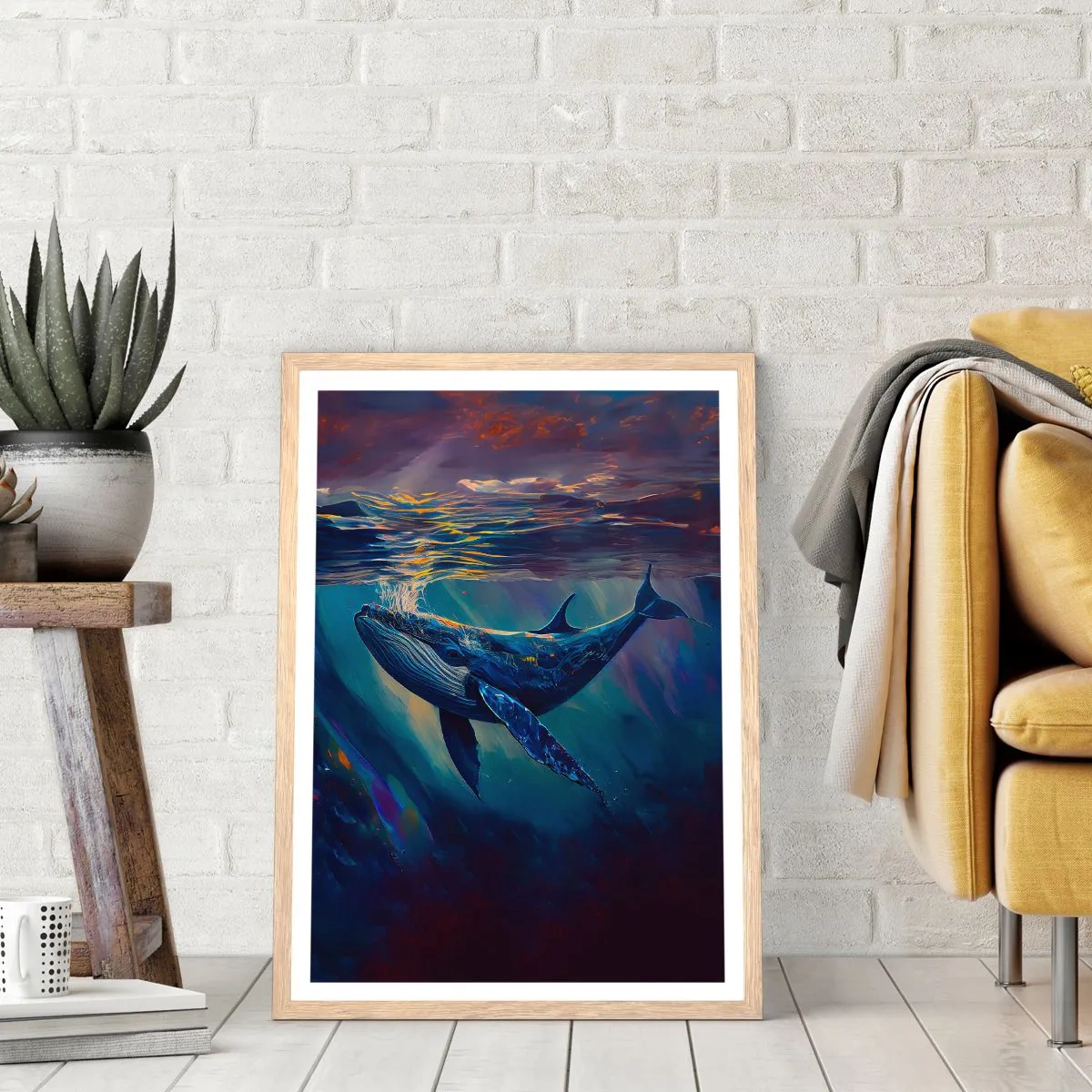 Poster in cornice rovere chiaro - Benvenuti nel mio mondo - 61x91 cm