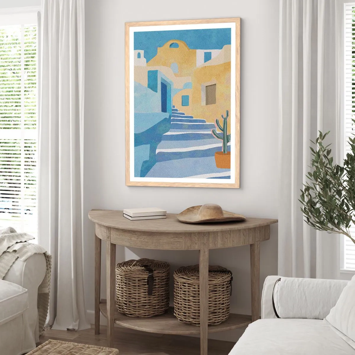Poster in cornice rovere chiaro - Un giorno in una città araba - 50x70 cm