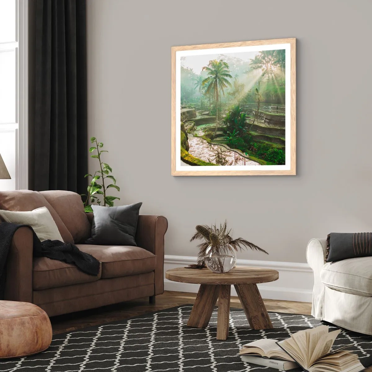 Poster in cornice rovere chiaro - Crescere al sole - 30x30 cm