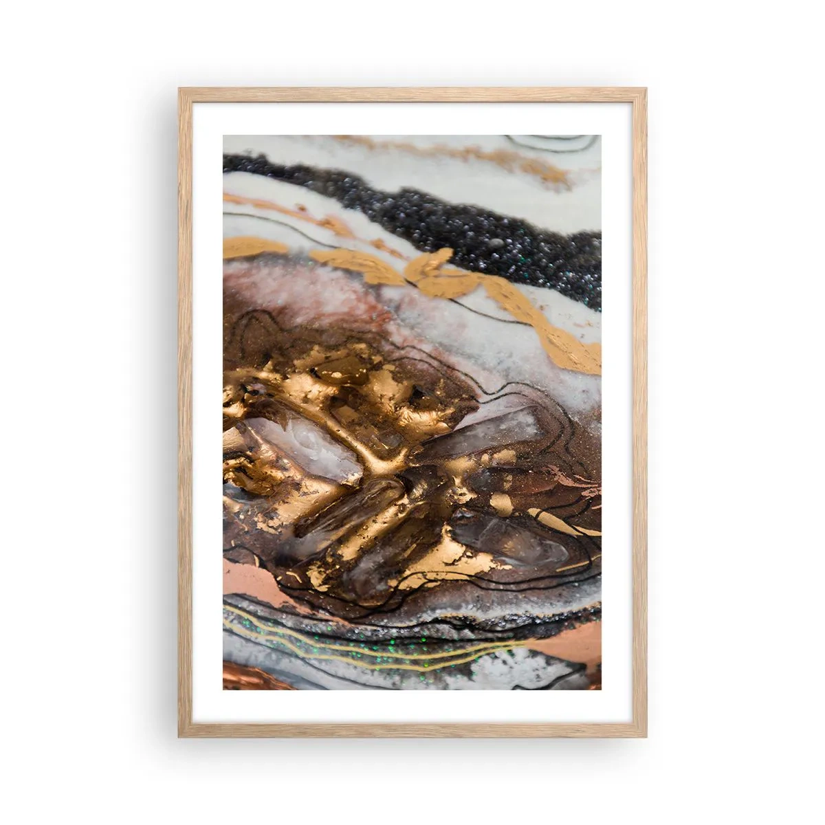 Poster in cornice rovere chiaro - L'elemento della terra - 50x70 cm