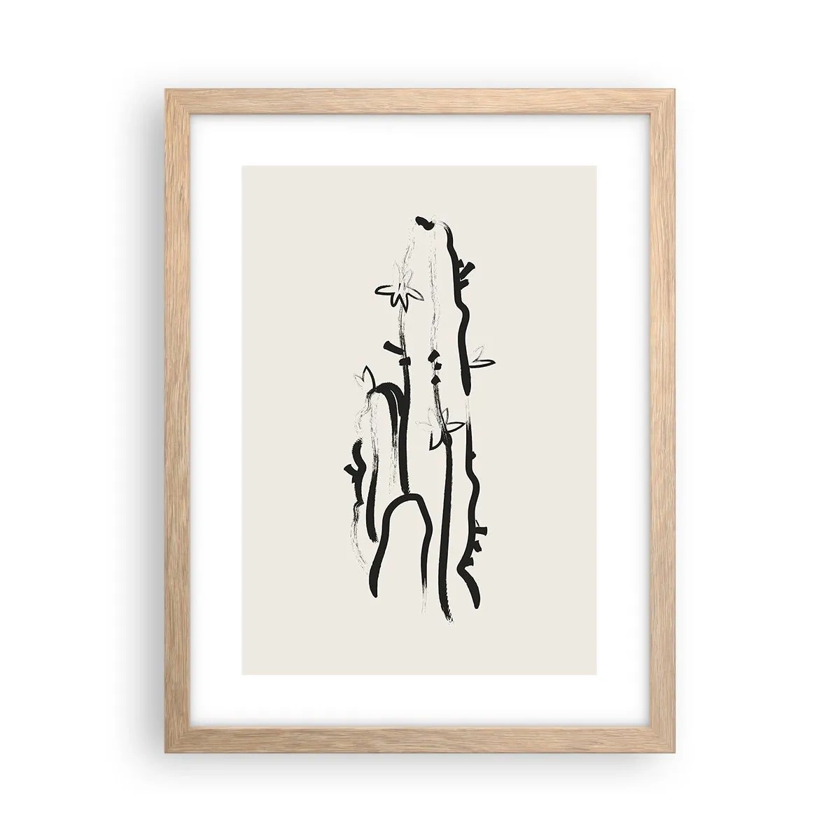 Poster in cornice rovere chiaro - Erba in fiore - 30x40 cm