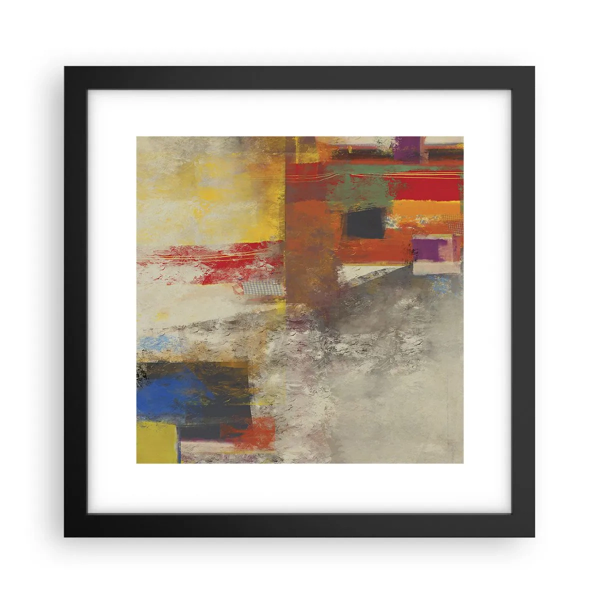 Poster in cornice nera - Geometria dei colori - 30x30 cm