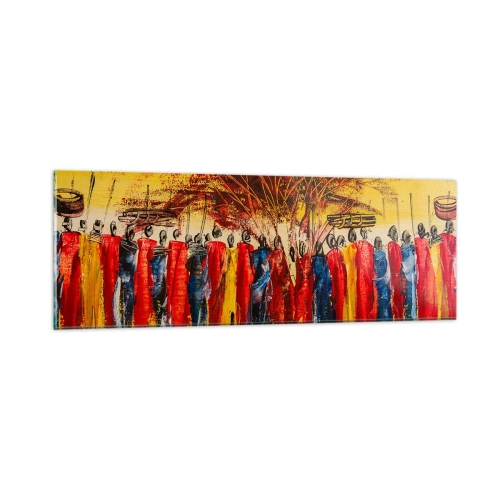 Quadro su vetro - Al suono dei tam tam - 90x30 cm