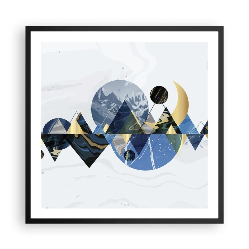 Poster in cornice nera - Paesaggio geometrico - 60x60 cm