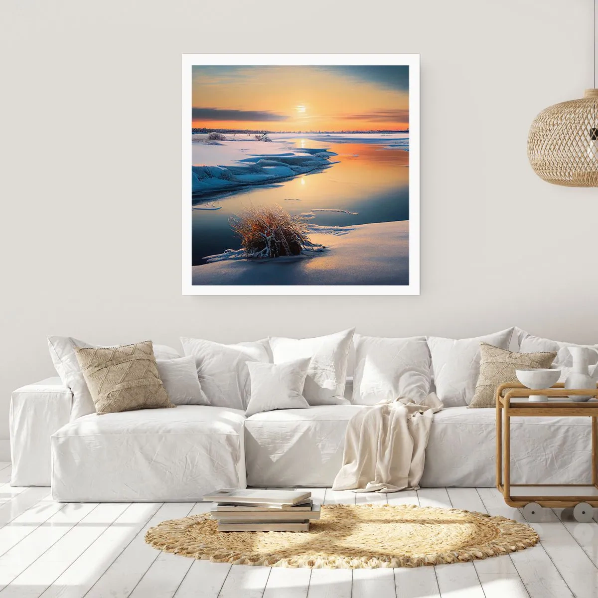 Poster - Tramonto invernale - 60x60 cm